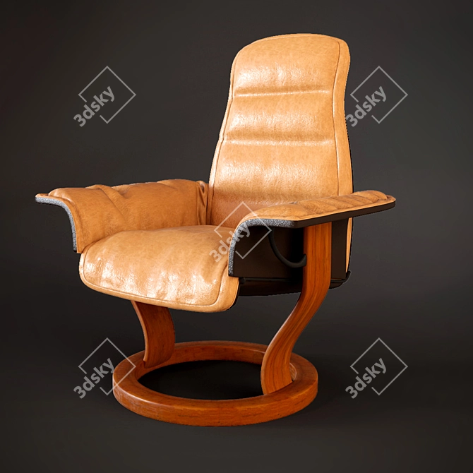 Elegant 3D Armchair 3D model image 1