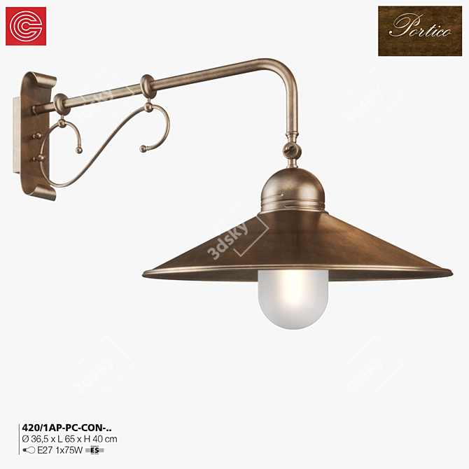 Elegant Porch Wall Light 3D model image 1