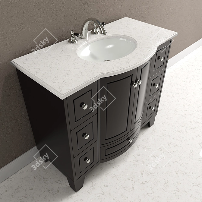 Grand Cheswick 40" Single Sink Bathroom Vanity 3D model image 2