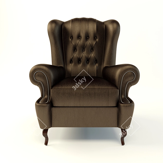 Elegant Black Armchair for Office or Home 3D model image 1