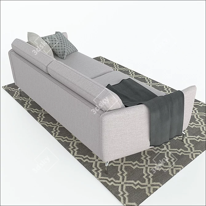 BoConcept Osaka Sofa - Silver Grey, Pisa Fabric 3D model image 3