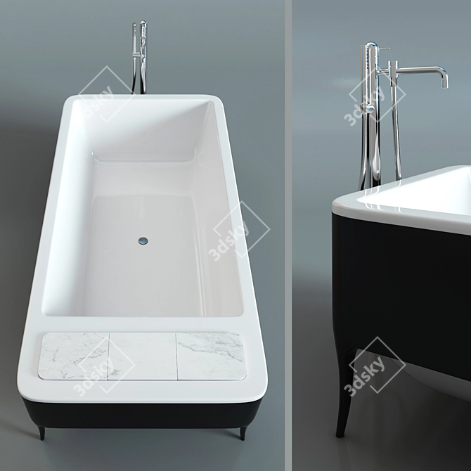 Luxury White Bath: BISAZZA VASCHE HA31-N 3D model image 2