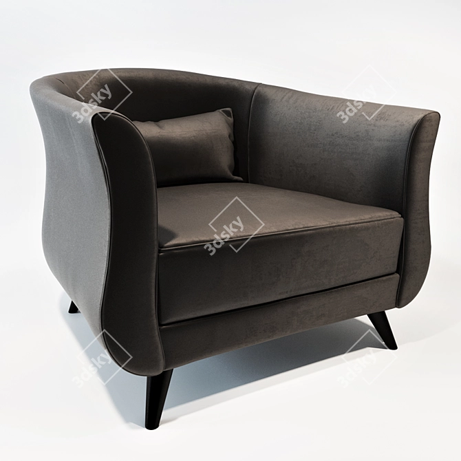 Elegant Elsa Armchair: 89cm x 86cm x 76cm 3D model image 1