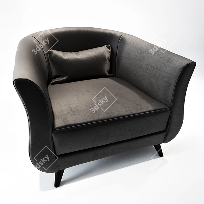 Elegant Elsa Armchair: 89cm x 86cm x 76cm 3D model image 2