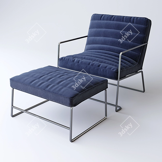 Luxury Leather Club Chair 3D model image 1