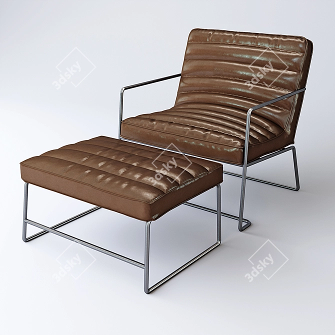 Luxury Leather Club Chair 3D model image 3