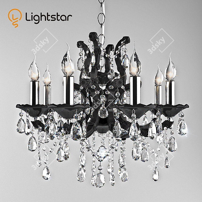 Elegant Champa Nero Pendant Chandelier 3D model image 1