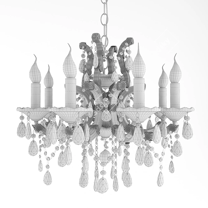 Elegant Champa Nero Pendant Chandelier 3D model image 2