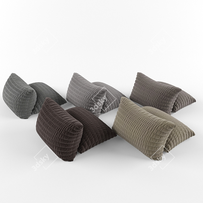 Luxury Textured UV-Resistant Cushions 3D model image 1