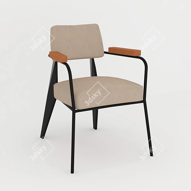 Modern Armchair: Fauteuil Direction 3D model image 1
