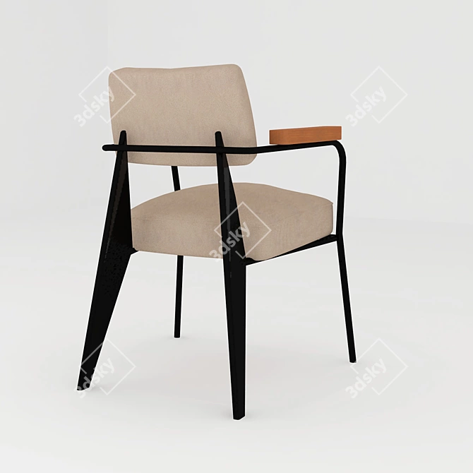 Modern Armchair: Fauteuil Direction 3D model image 2