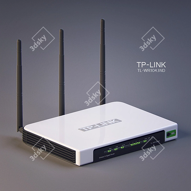 High-Speed Wireless Router: TP-LINK TL-WR1043ND 3D model image 1