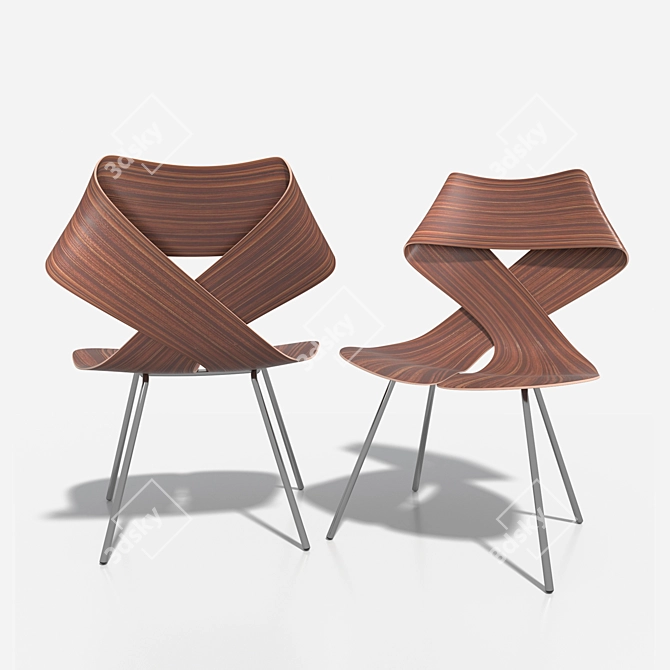 Elegant Rowghani Chair 3D model image 1