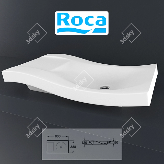 Roca 2 URBI White Sink 3D model image 1