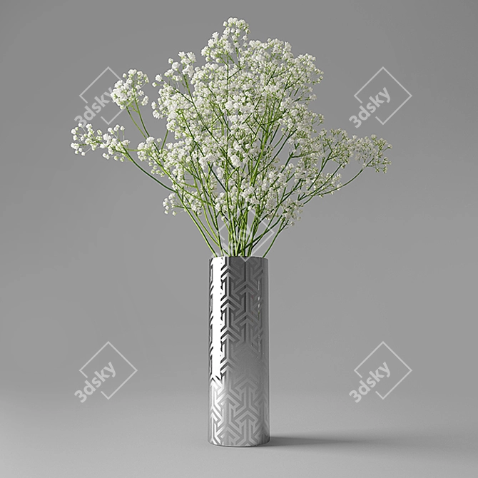 Delicate Baby's Breath Flower 3D model image 1