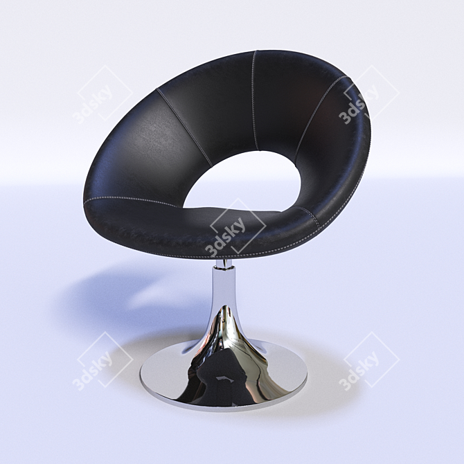 Luxury Leather Ring Chair 3D model image 1