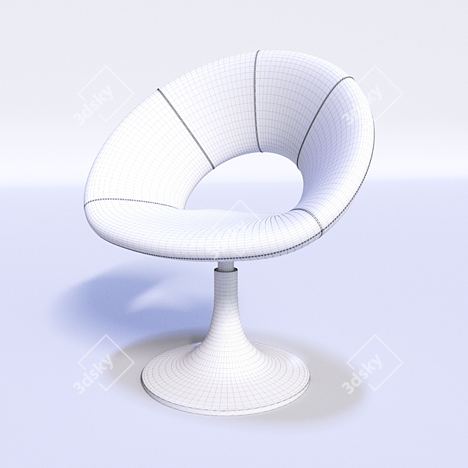 Luxury Leather Ring Chair 3D model image 3