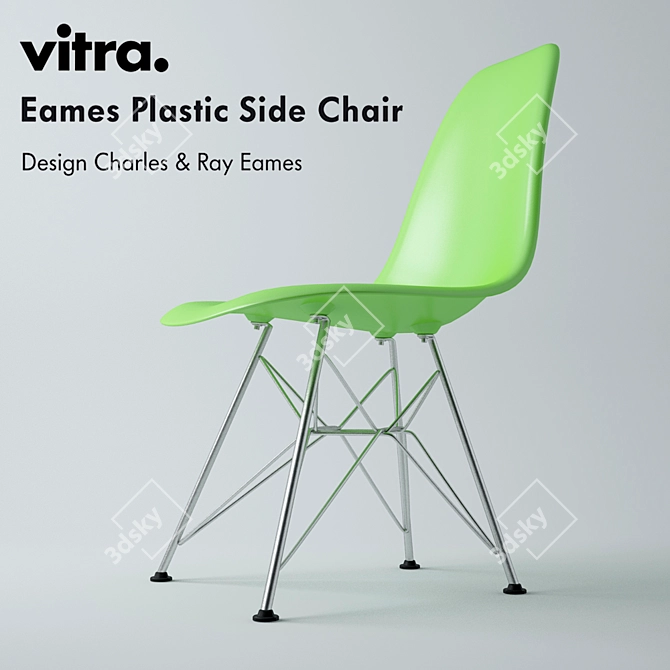 Modern Eames Plastic DSR Chair 3D model image 1