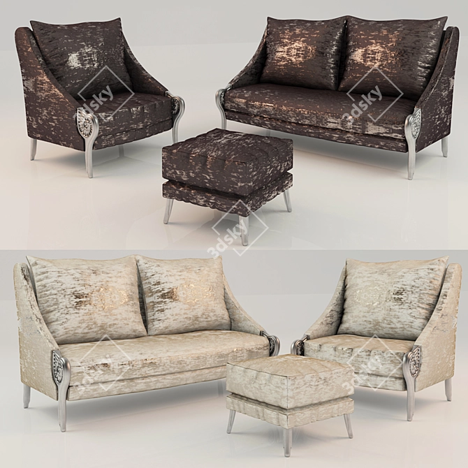 Elegant Armchairs and Sofas- Alexandra Coleccion 3D model image 1