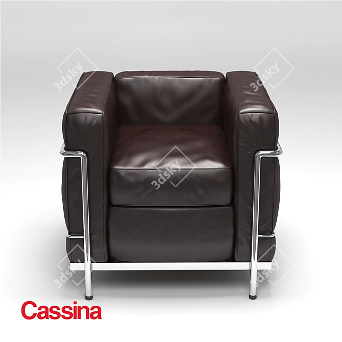 Sleek and Modern Cassina LC2 Armchair 3D model image 1