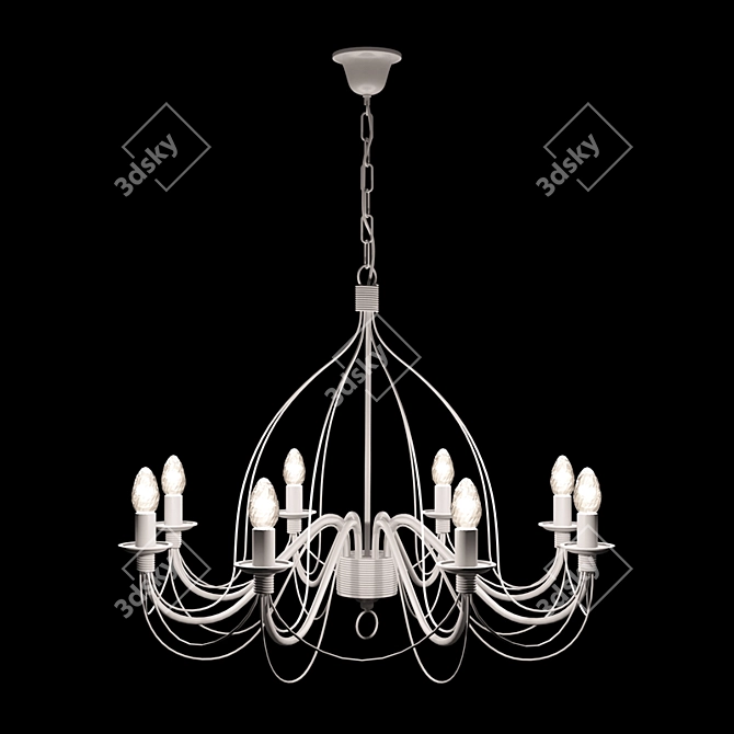 Elegant Bianco Antico Chandelier 3D model image 1