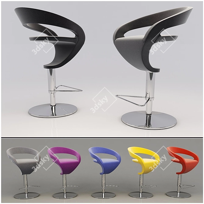 Modern Steel Bar Chair 3D model image 1