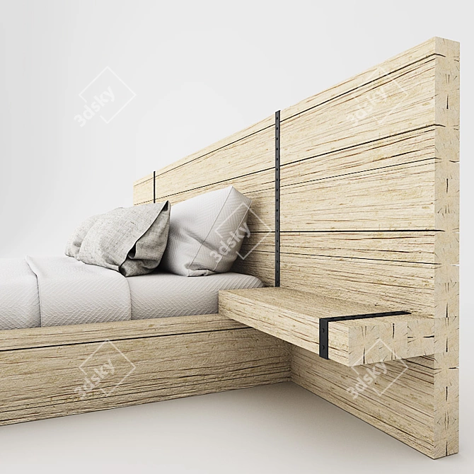 Timeless Elegance Vintage Bed 3D model image 3