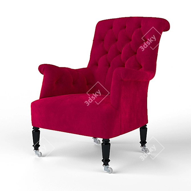 Luxury Velor Chair 3D model image 1