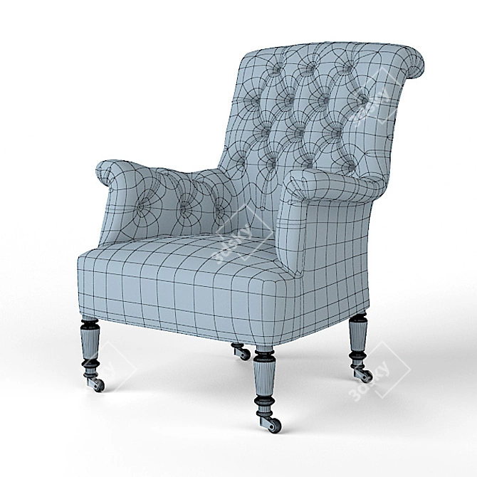 Luxury Velor Chair 3D model image 2