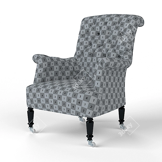Luxury Velor Chair 3D model image 3