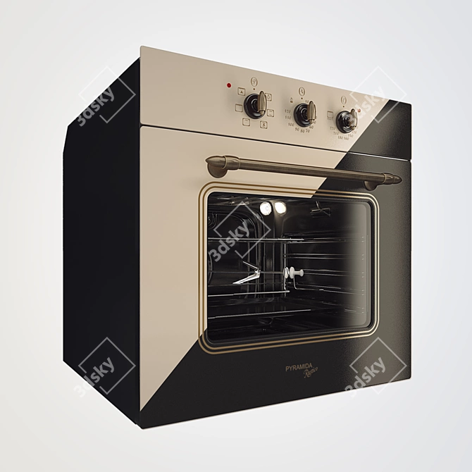 Pyramida F 64 Ivory Rustico Oven 3D model image 1