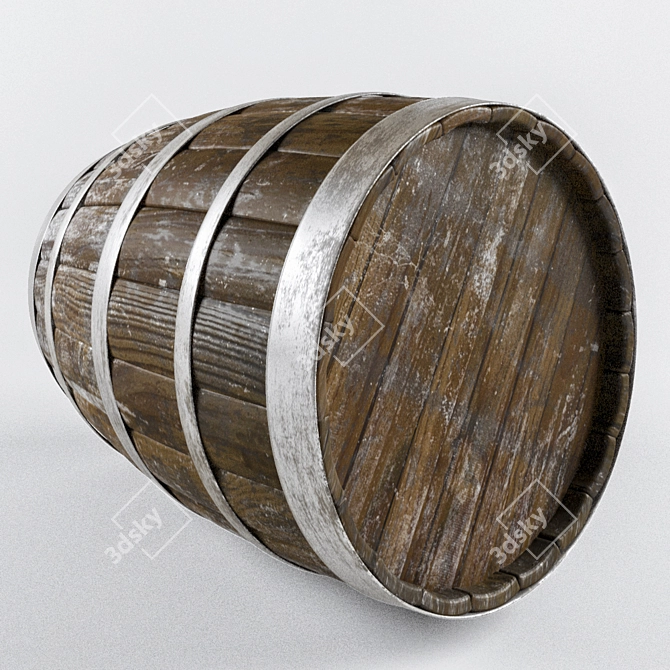 Vintage Barrel: Authentic Rustic Charm 3D model image 2