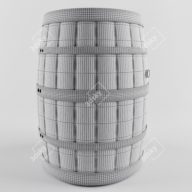 Vintage Barrel: Authentic Rustic Charm 3D model image 3