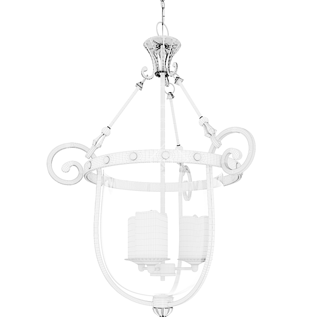 Classic Black Fort Pendant Lamp 3D model image 3