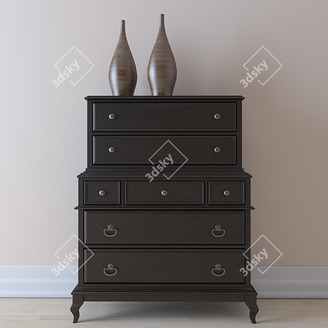 Corsica Dark Chest on Chest: Timeless Mediterranean Charm 3D model image 1