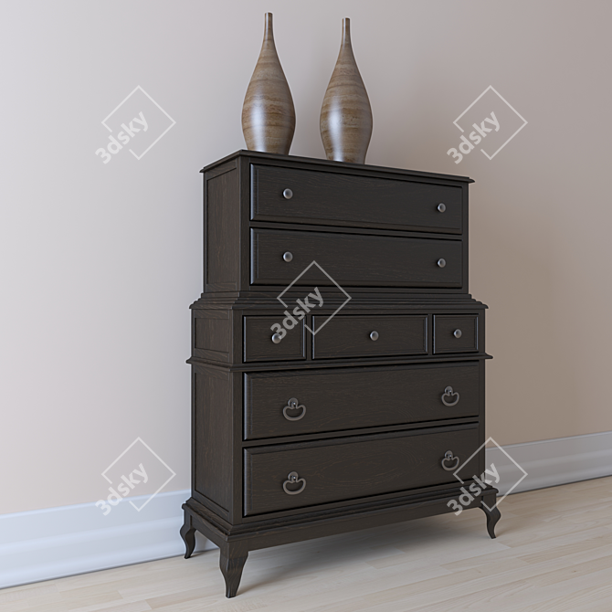 Corsica Dark Chest on Chest: Timeless Mediterranean Charm 3D model image 2