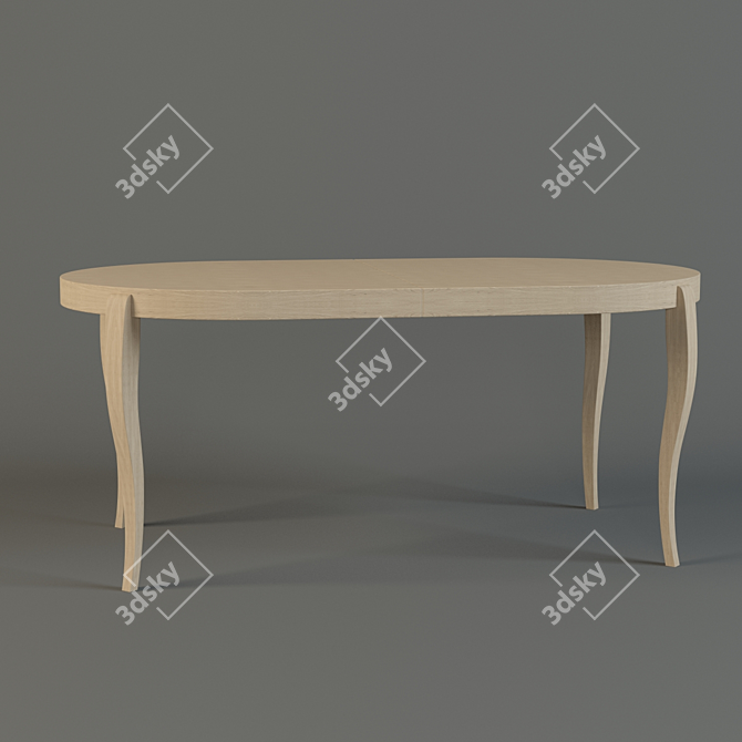 Elegant Oval Dining Table 3D model image 1