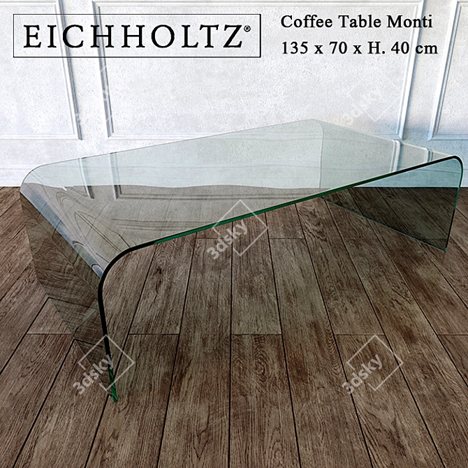 Elegant Glass Coffee Table 3D model image 1