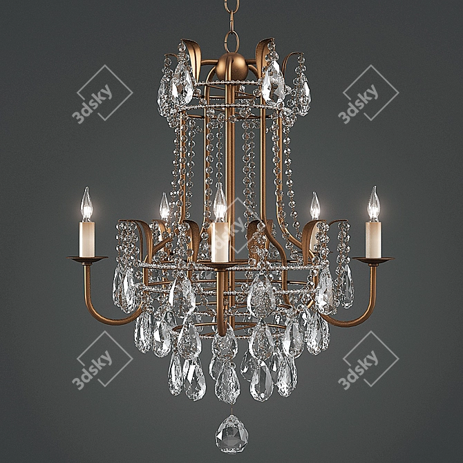 Currey Laureate Crystal Chandelier 3D model image 1