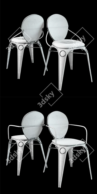 Title: Louix Wood Seat Chair - Soft and Stylish 3D model image 3