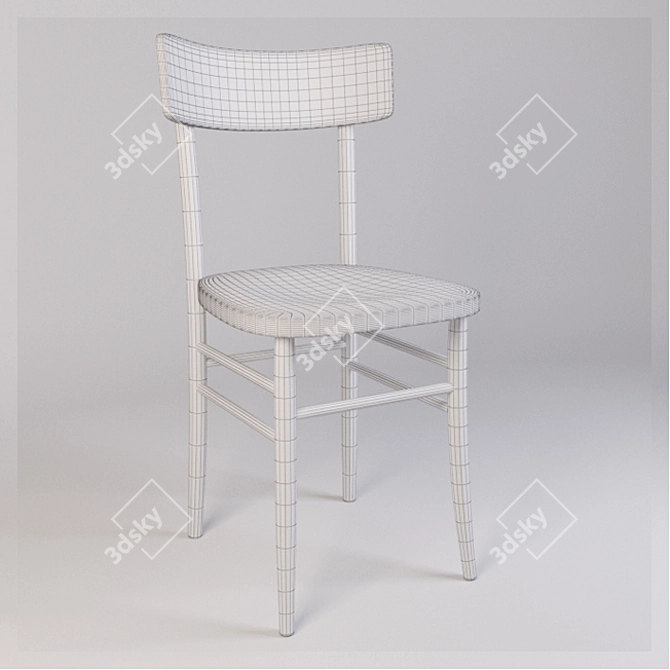 Elegant Vienna Chair 3D model image 2