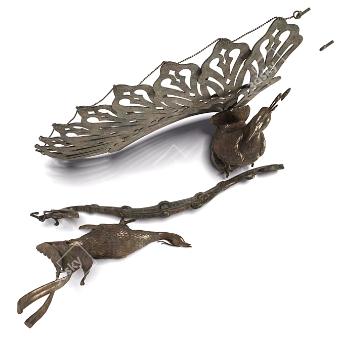Artisan Forged Birds 3D model image 3
