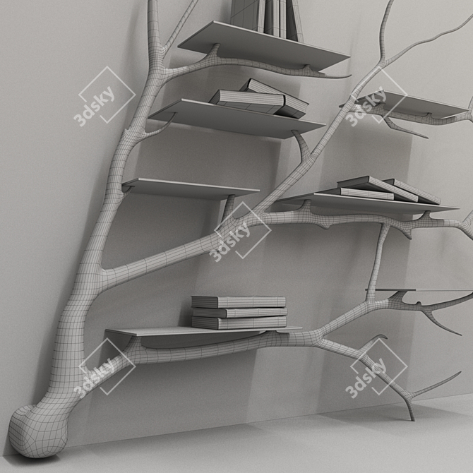 Tree Bookshelf: Organize Your Collection 3D model image 2