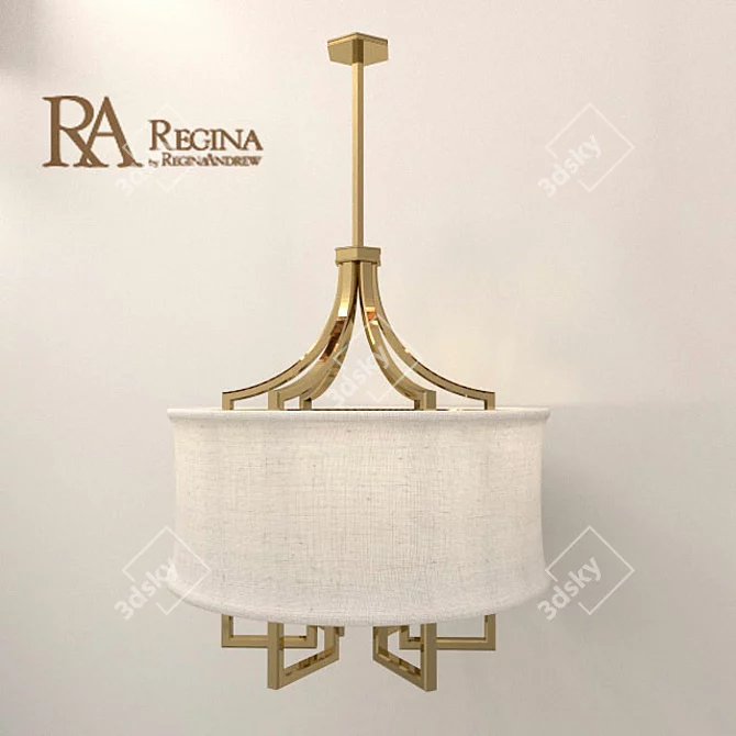 Regina Andrew Gold Chandelier: Elegant and Timeless 3D model image 1