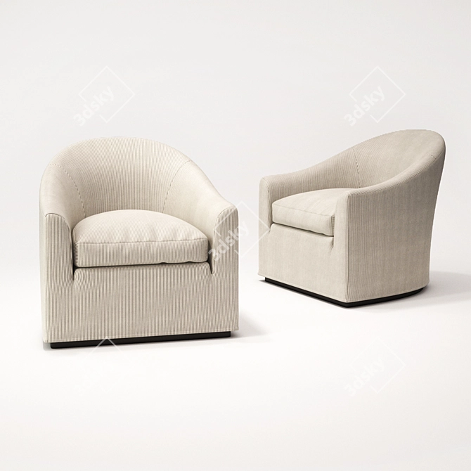 Meridiani Lennon Fit: Stylish & Removable Armchair 3D model image 2
