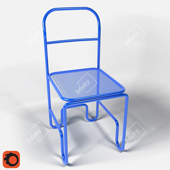 Elegant Ergonomic Sinusoid Chair 3D model image 1