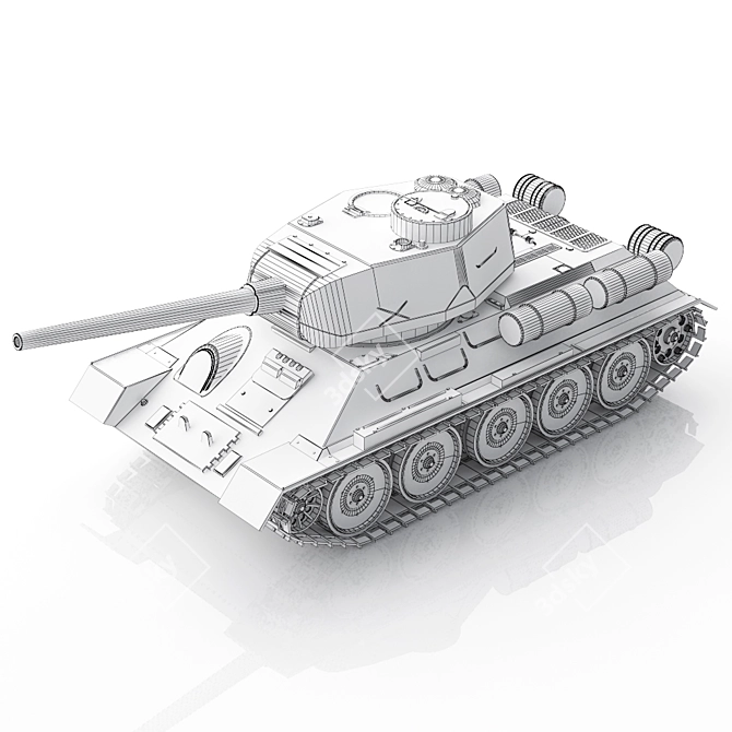 Soviet WWII Toy Tank T-34 3D model image 3