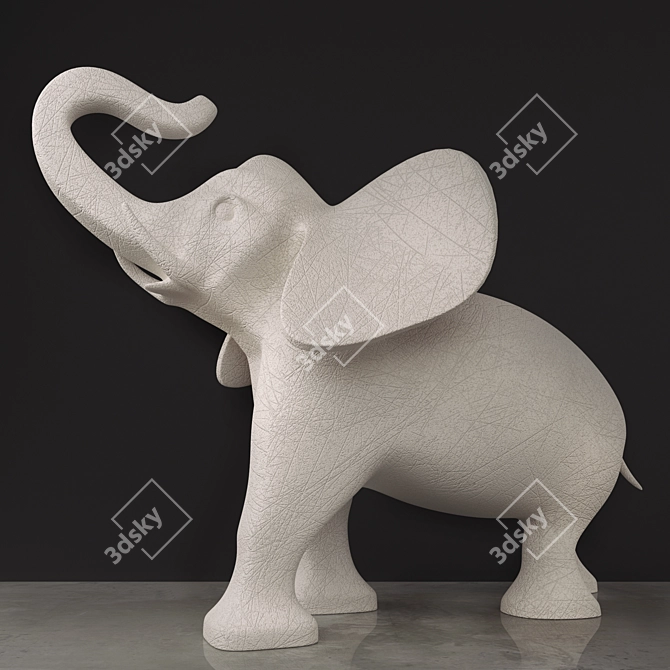 Graceful Elephant Statue - Perfect Home Decor 3D model image 1