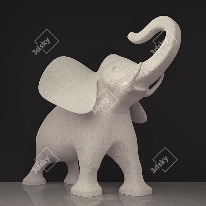 Graceful Elephant Statue - Perfect Home Decor 3D model image 2