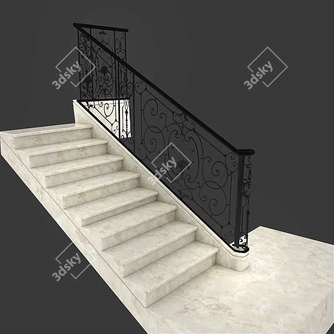 French Renaissance Staircase: Gramercy & Co. for Ralph Lauren 3D model image 3